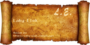 Laky Elek névjegykártya